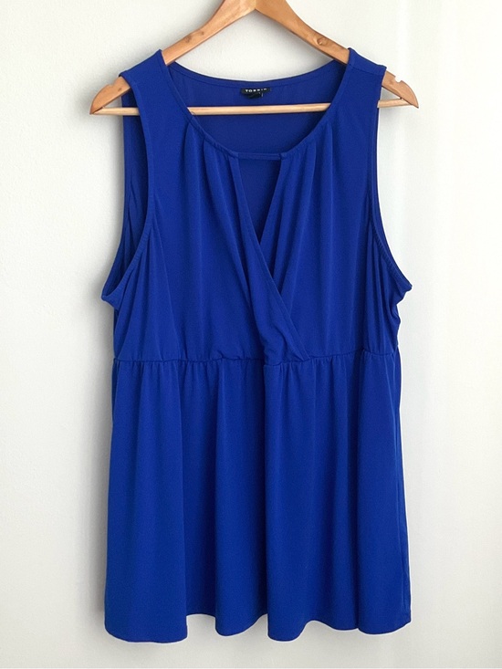 torrid Tops - Torrid 3X Cobalt Blue Sleeveless Wrap-Style Tunic